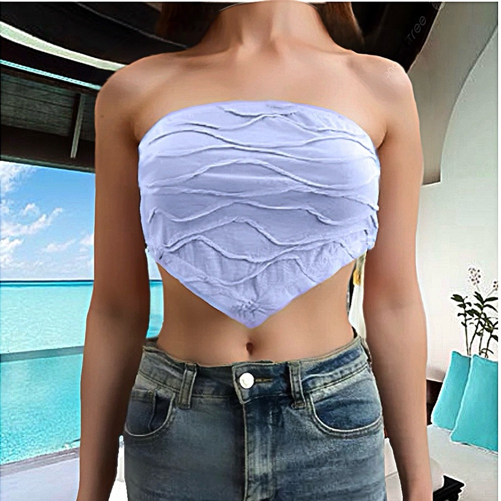 Strapless Hanky Hem Women’s Crop Top